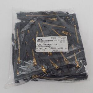 Lot of 100 Metal Zippers Brass 5.0 inch Sewing Closed End Semi Auto Lock NEW